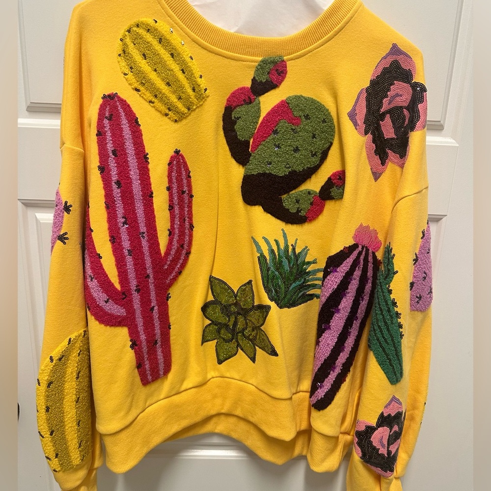 QOS Yellow Cactus Women's Sweatshirt